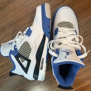 Blue, white, yellow Jordan Flights